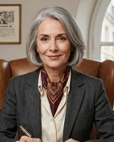 Portrait fictif (image générée par IA) de Madame de Valmorin, directrice de l'agence